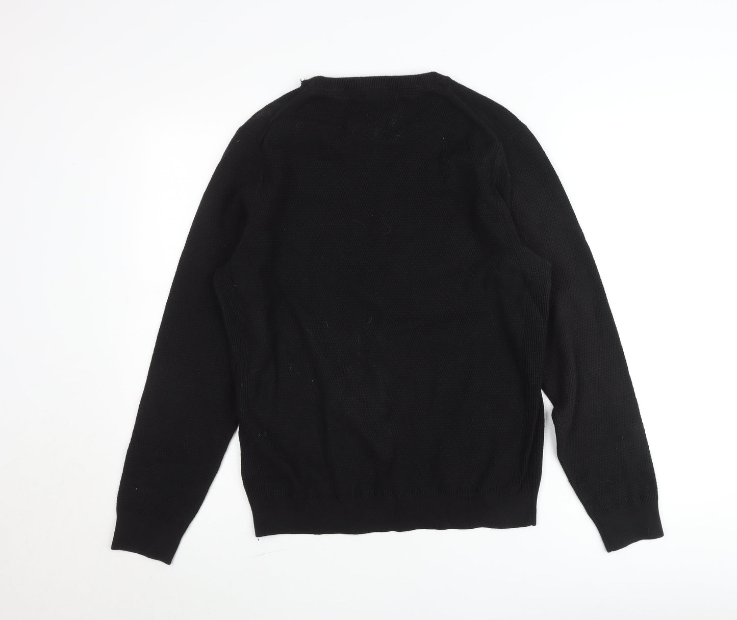 Tommy Hilfiger Men's Black Cotton Crew Neck Jumper M