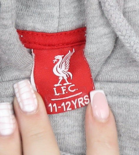 Additional view of LFC boys’ grey hoodie 11-12 years pullover fleece football champions