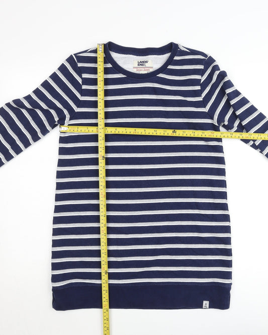 Womens UK XS Regular Lands' End Blue Pullover Sweatshirt