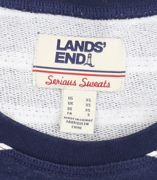 Womens UK XS Regular Lands' End Blue Pullover Sweatshirt
