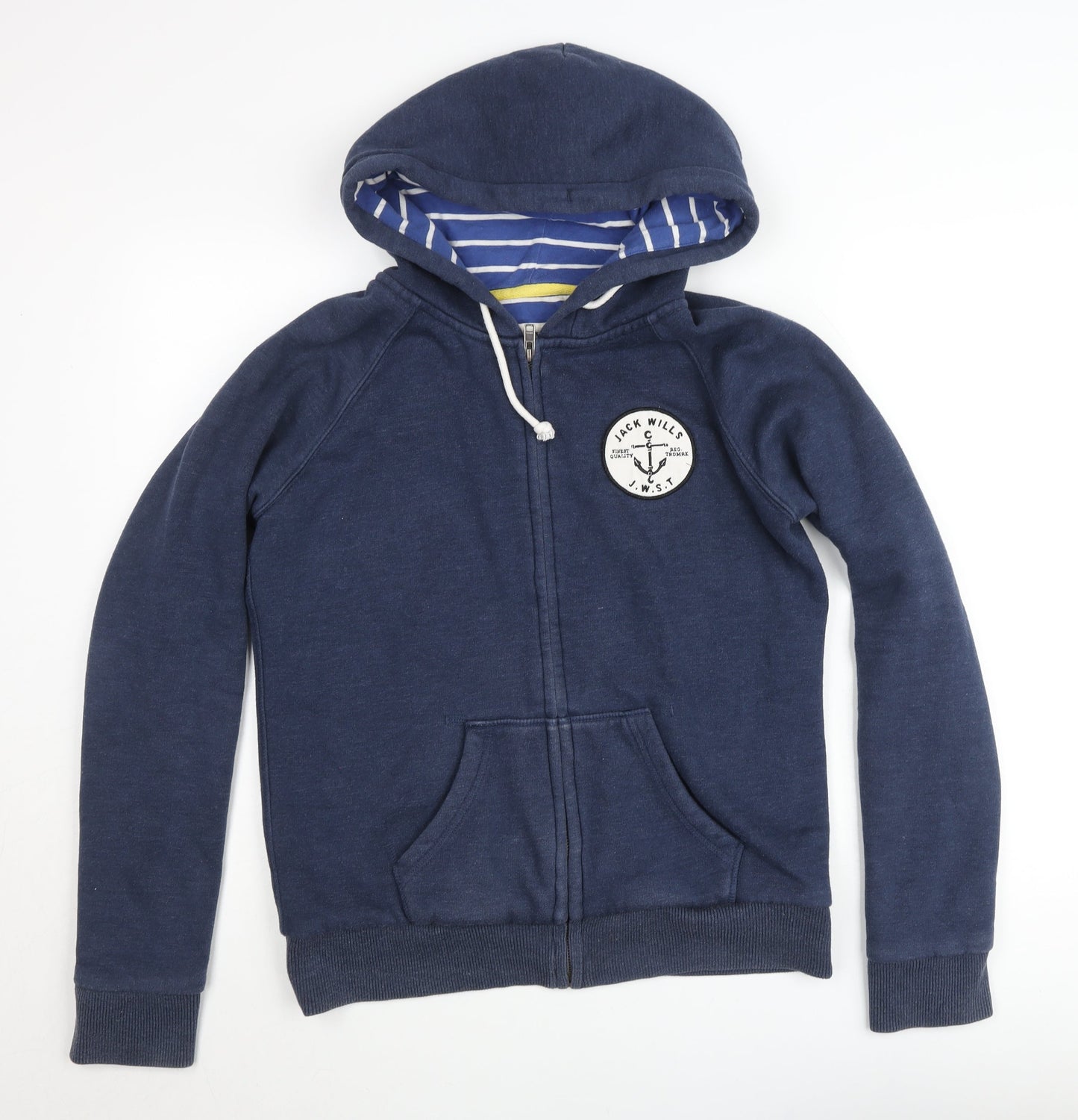 Jack Wills Mens Blue L Hooded Full Zip Jersey Jacket