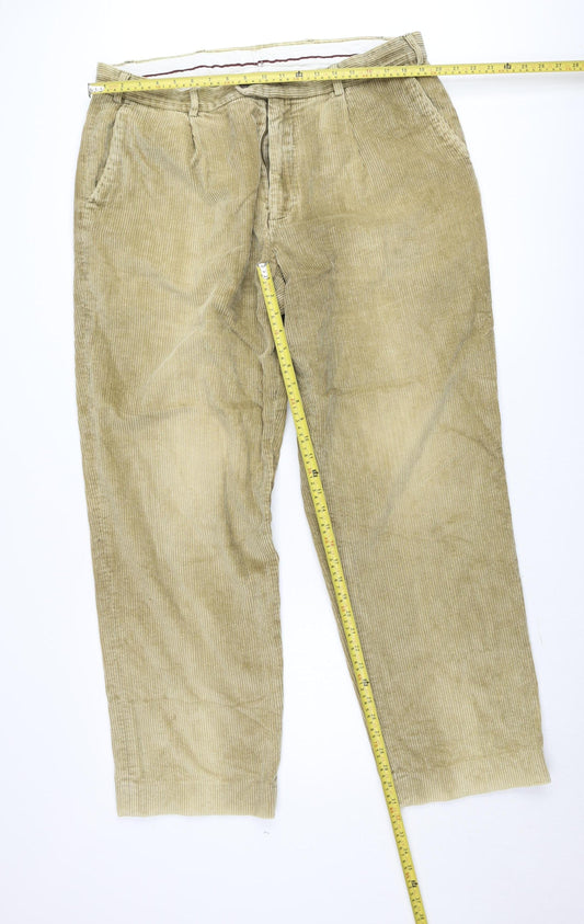 Cedarwood State Men's Beige Corduroy Chino Trousers 38W 33L
