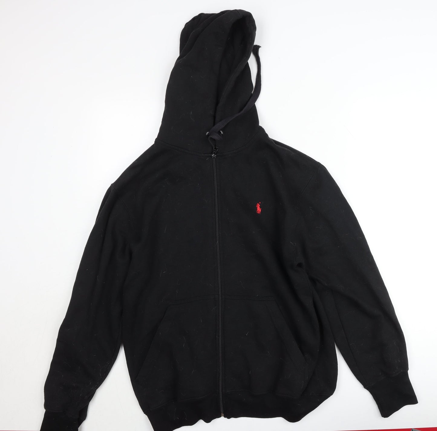 Ralph Lauren Men's Black XL Full Zip Hooded Cotton Jacket