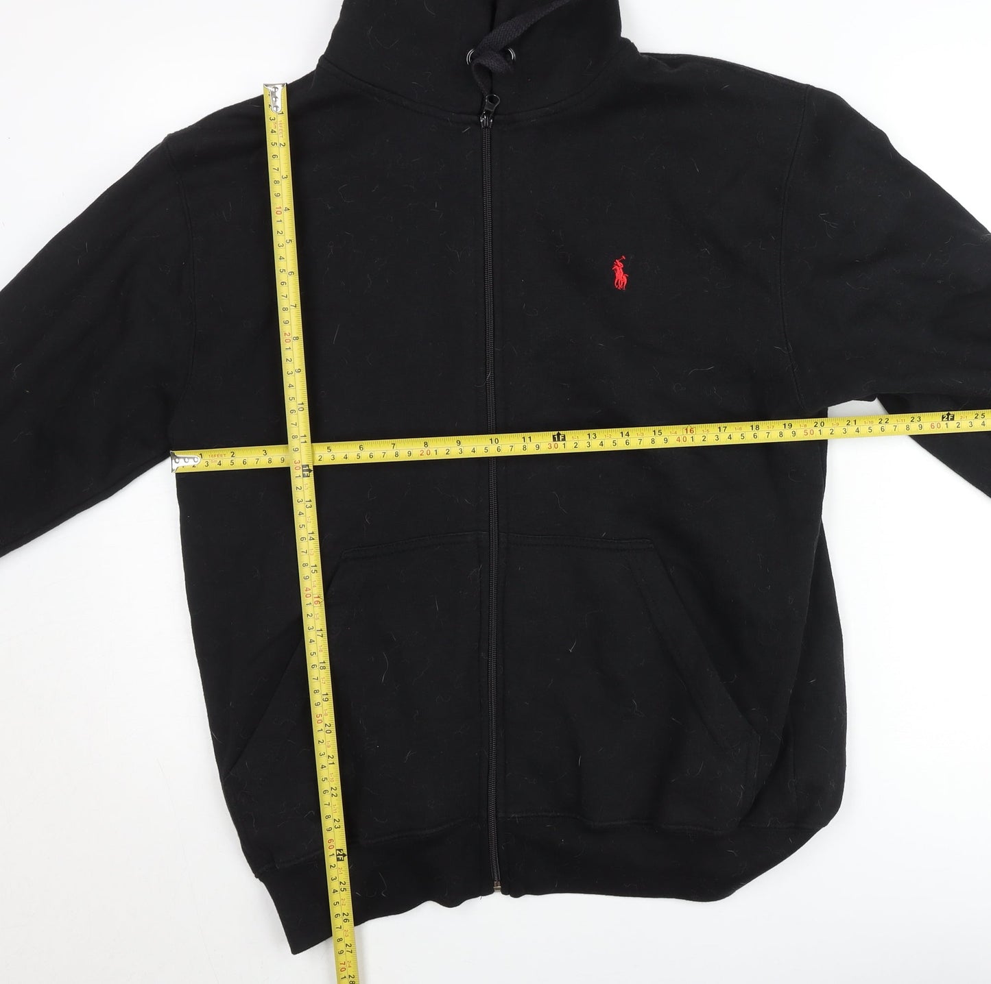 Ralph Lauren Men's Black XL Full Zip Hooded Cotton Jacket