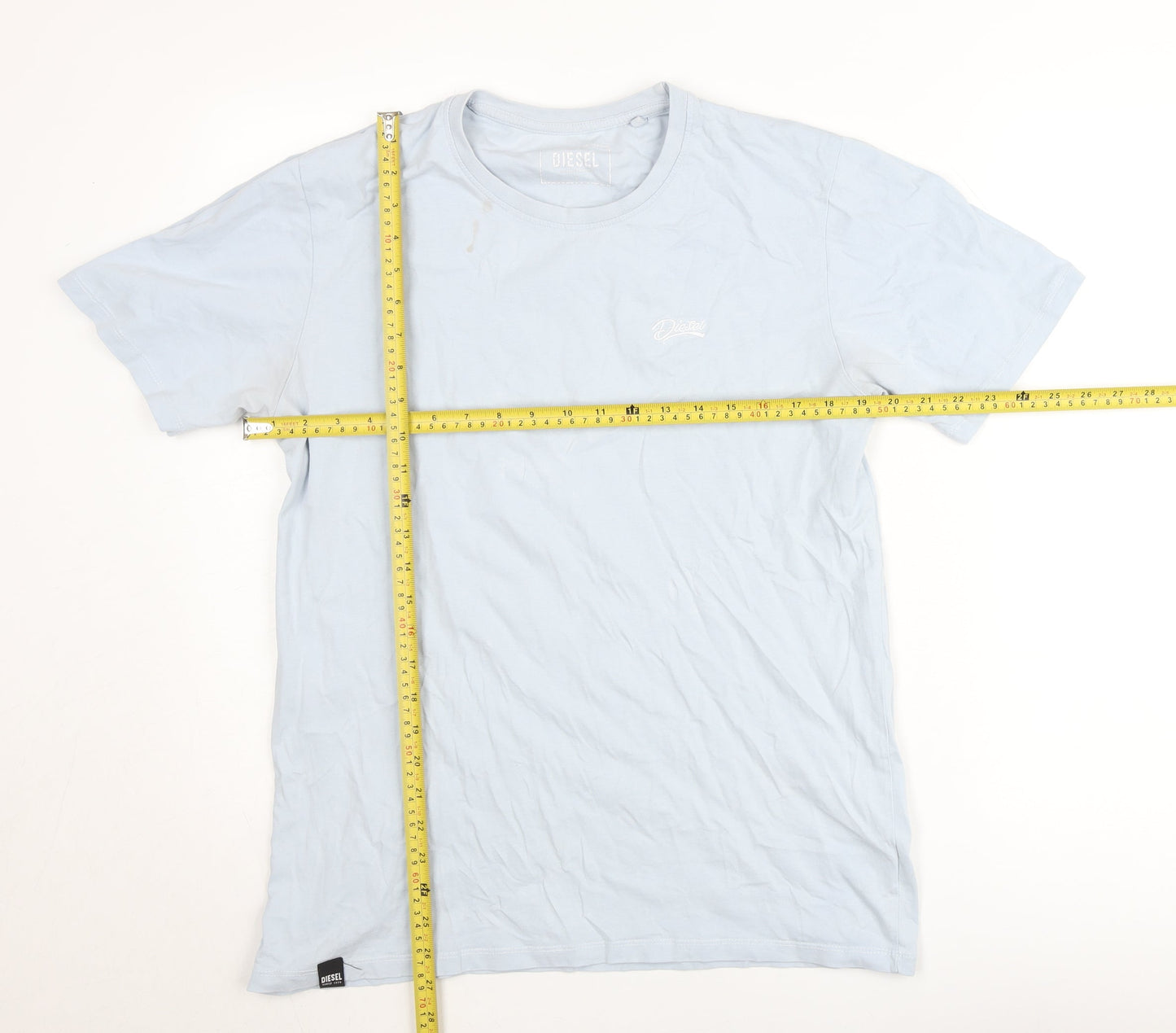 Diesel Men's Blue Cotton Crew Neck Short Sleeve T-Shirt Size L