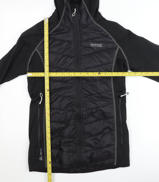 Regatta Men's Black Softshell Hooded Jacket Size M Outdoor Zip Up
