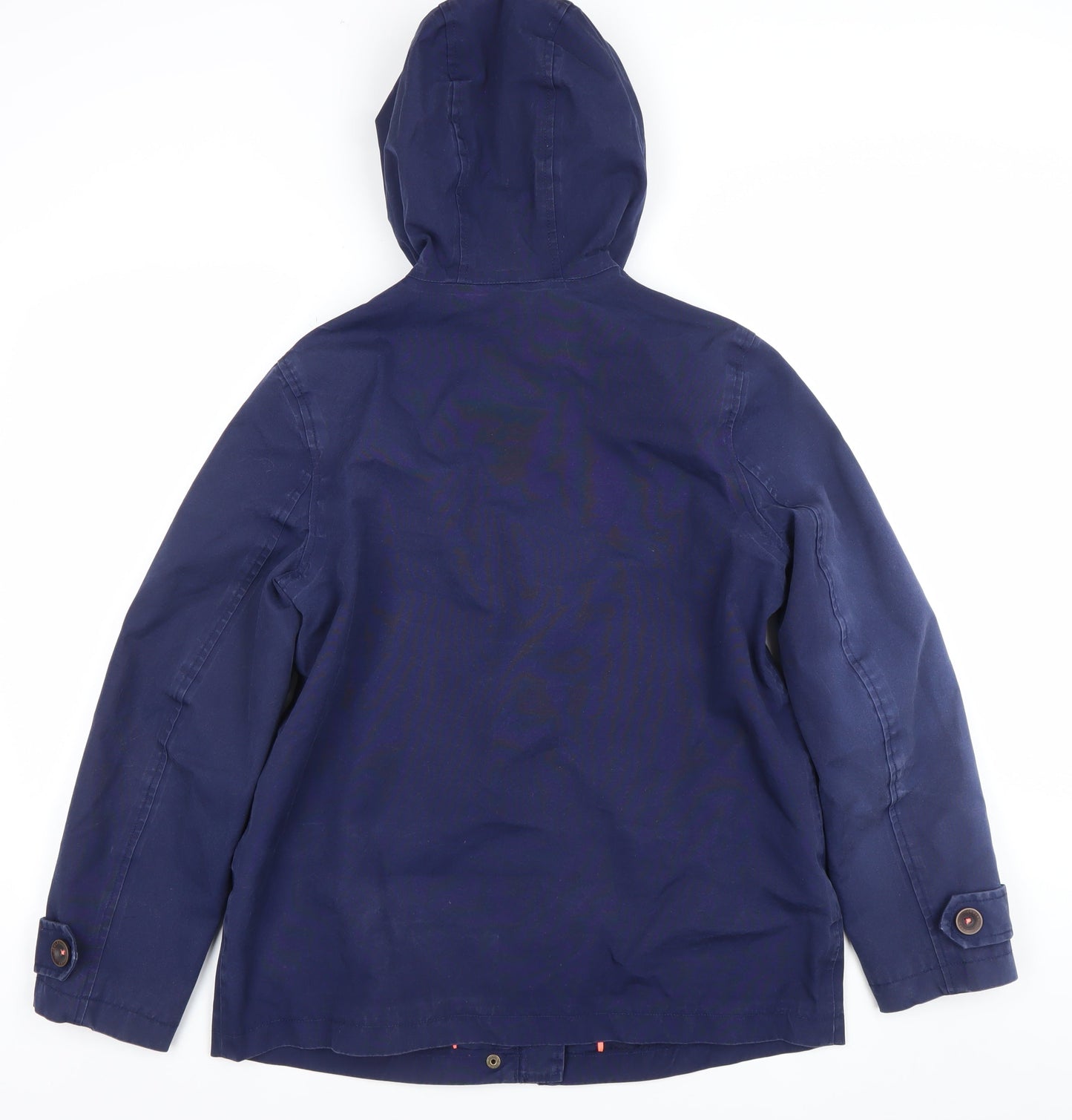 Joules Womens Blue Waterproof Hooded Rain Coat Jacket UK 12
