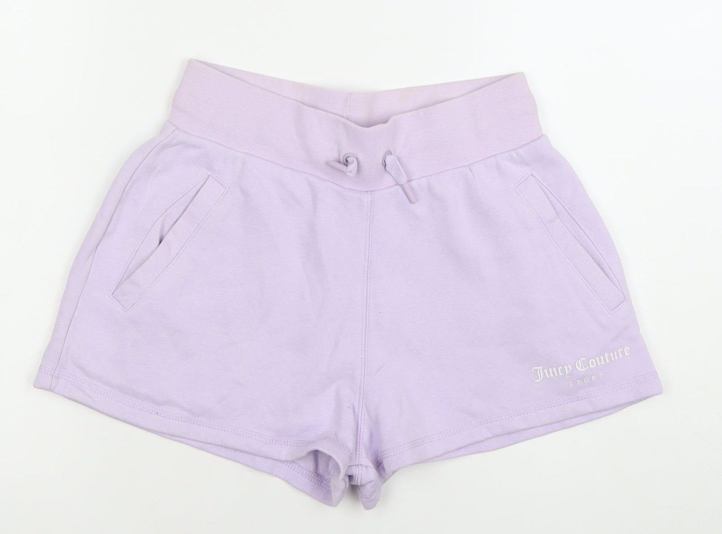 Juicy Couture Women's Purple XS Sweat Shorts Logo Drawstring Pockets