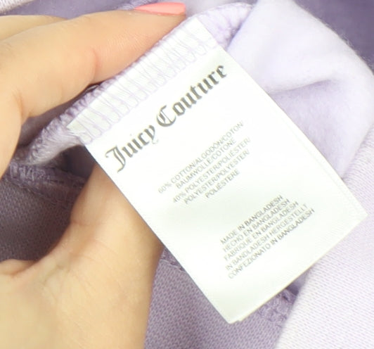 Juicy Couture Women's Purple XS Sweat Shorts Logo Drawstring Pockets