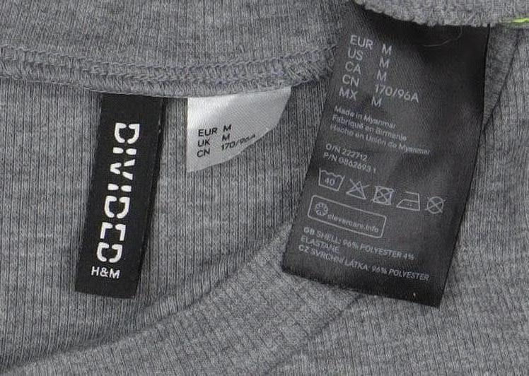 H&M Divided Women's Grey Jersey T-Shirt Dress Short Sleeve M