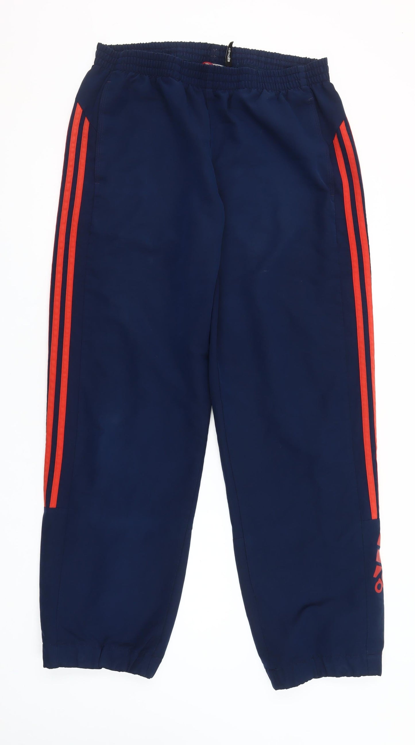 Adidas Men Blue L Jogger Trousers with Red Stripes