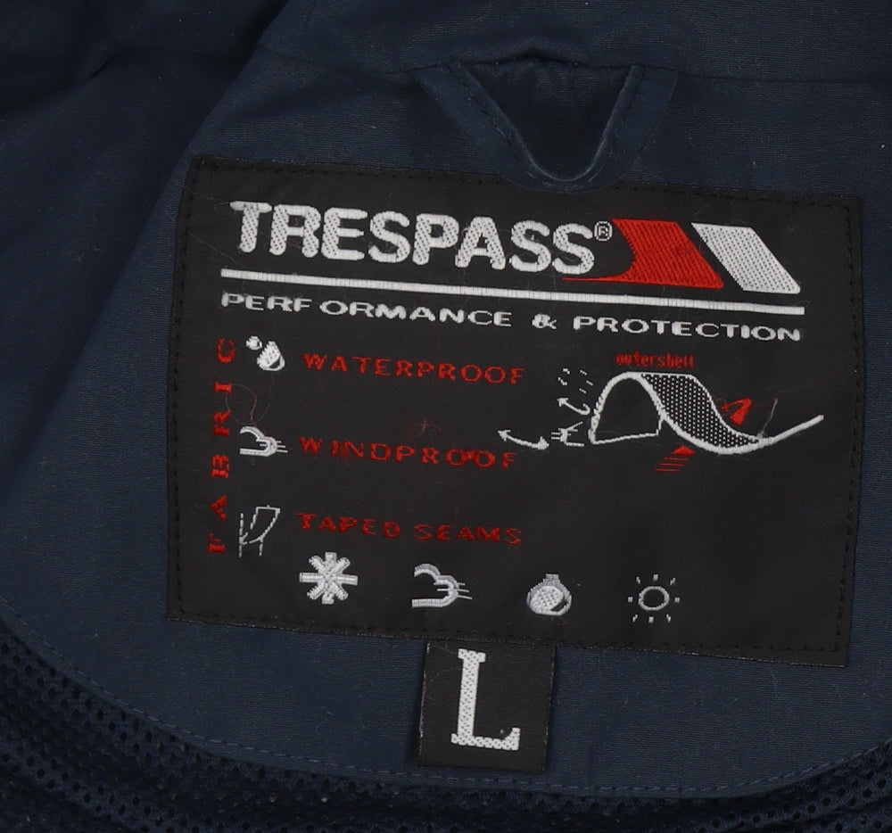 Trespass Womens Blue Waterproof Hooded Parka Jacket Size L