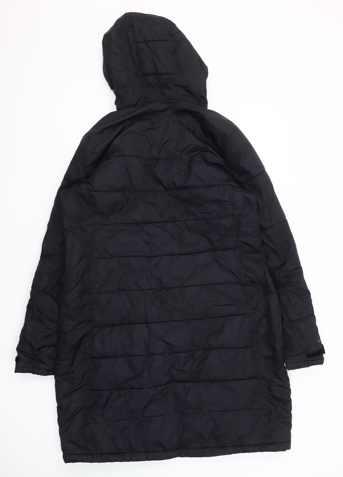 Regatta Women's Black Long Hooded Puffer Coat Size 14