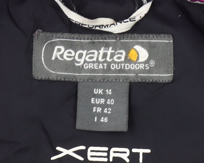 Regatta Women's Black Long Hooded Puffer Coat Size 14