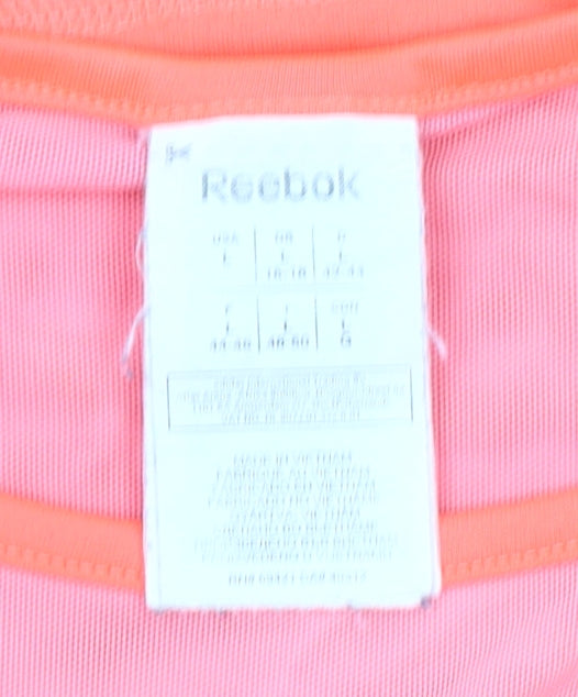 Reebok Women Orange Activewear Slim Fit T-Shirt Size L