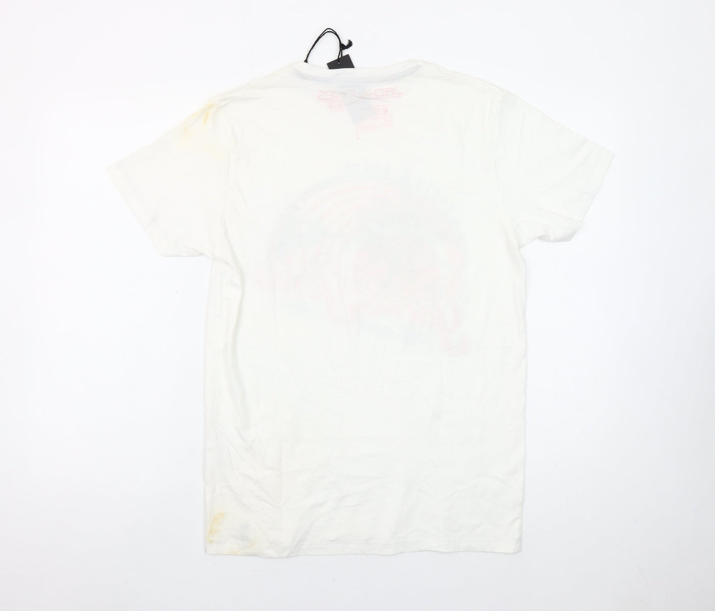 Jack & Jones Men's White South Beach Graphic T-Shirt Size L