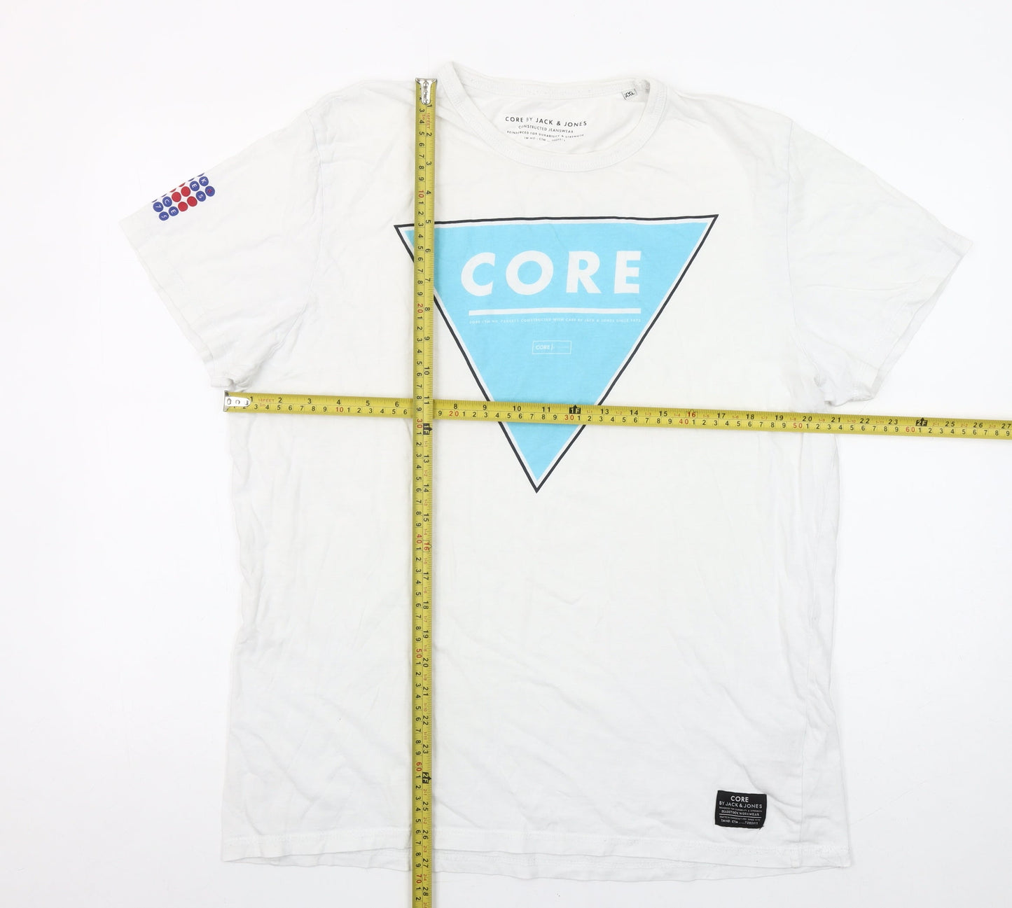 Jack & Jones Men's White 2XL Graphic CORE Jersey T-Shirt