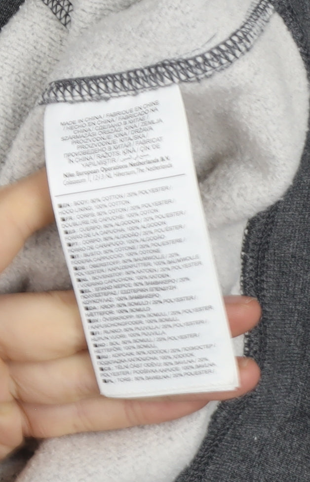 Nike Men's Grey Full Zip Hooded Jacket Size L Cotton Blend