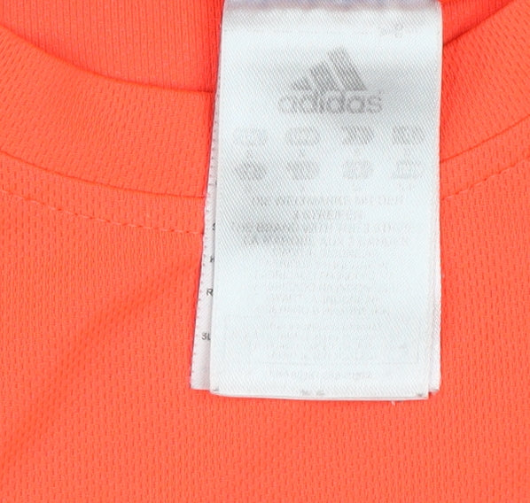 Adidas Men's Orange Running T-Shirt M Crew Neck Short Sleeve Athletic Top