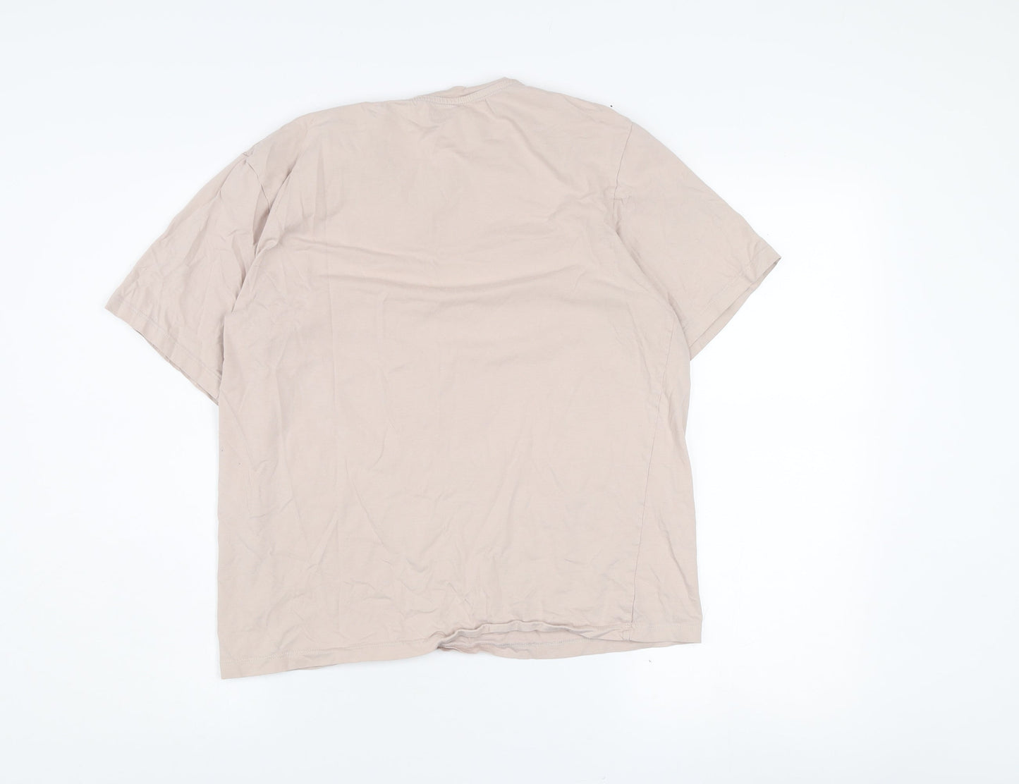 Jack & Jones Men's Beige Short Sleeve Crew Neck Regular Fit T-Shirt M