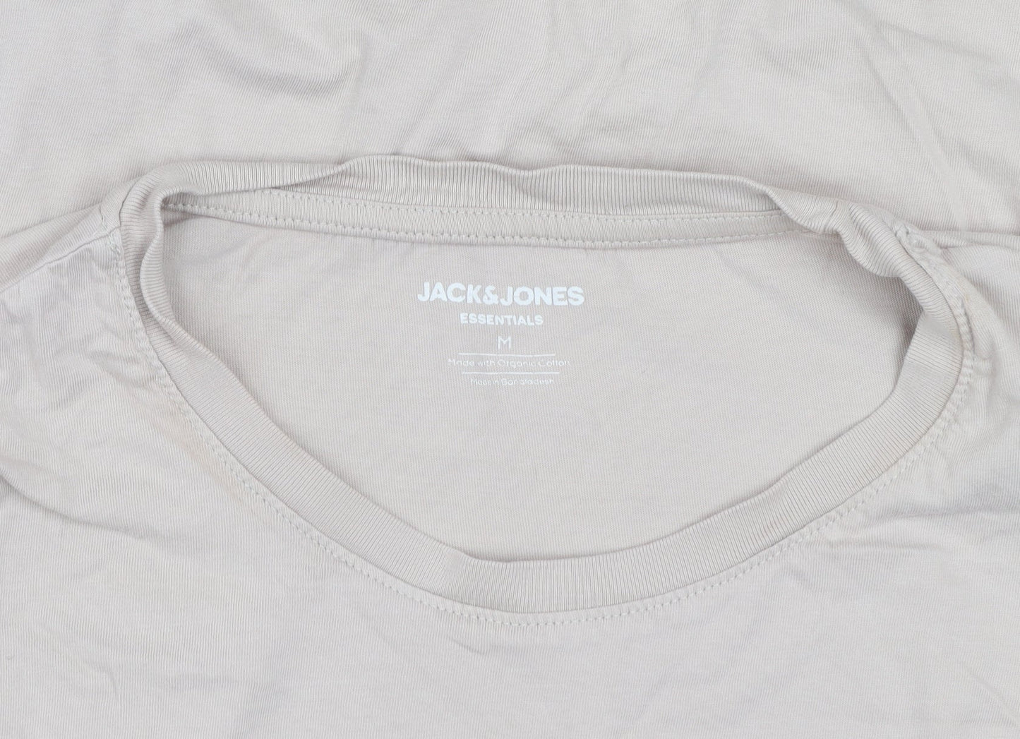 Jack & Jones Men's Beige Short Sleeve Crew Neck Regular Fit T-Shirt M