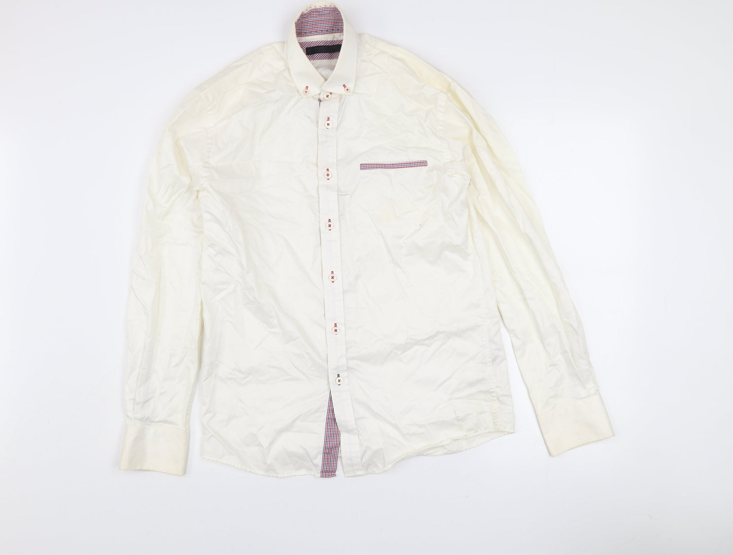 Jack & Jones Premium Men's Ivory Long Sleeve Button-Up Shirt Size S