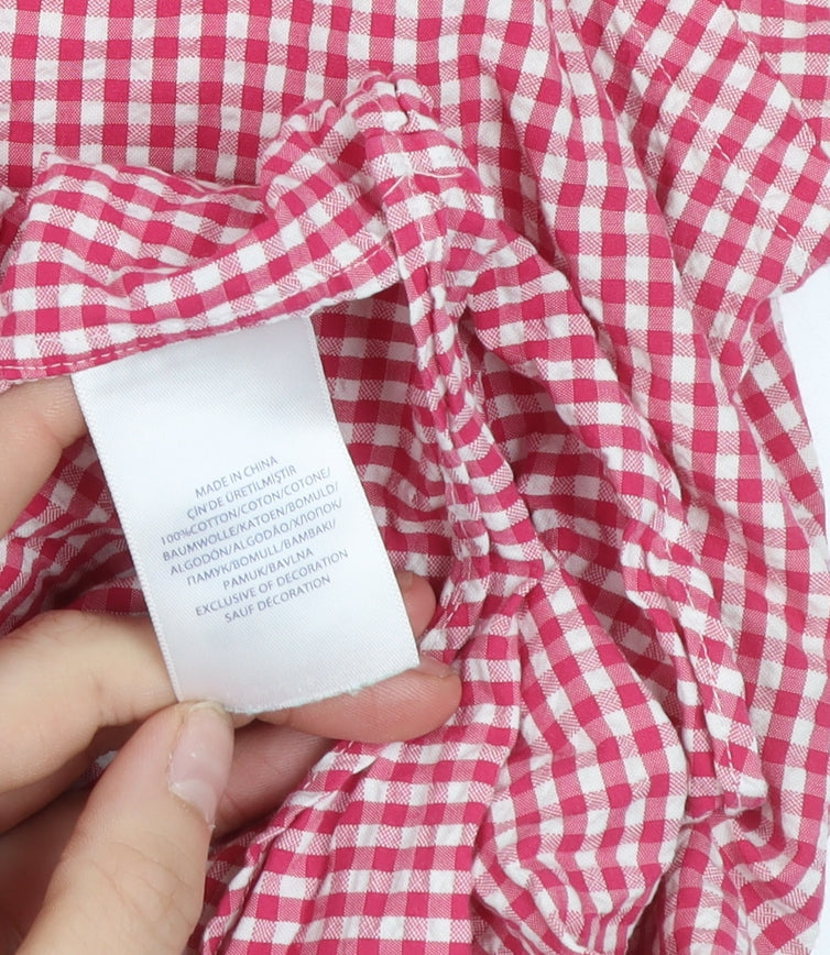 Ralph Lauren Men's Red Gingham Short Sleeve Button-Up Shirt XL Cotton
