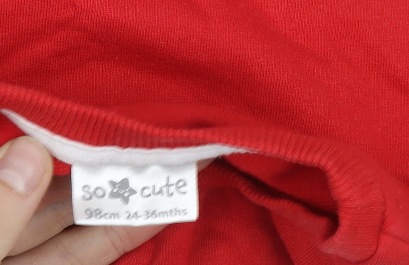 Additional view of So Cute girls’ red jumper 24 months daddy’s girl cotton knit