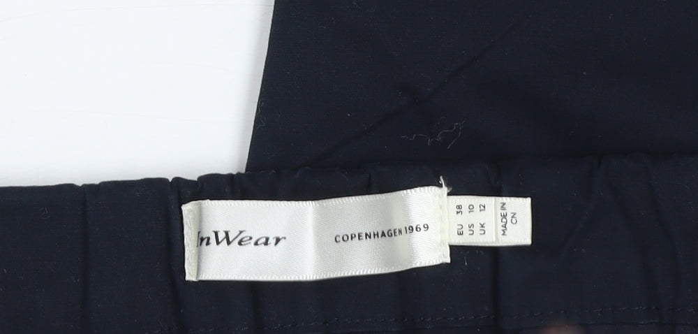 InWear Women’s Blue Chino Trousers UK 12 Cotton Stretch Straight Leg