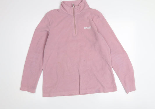 Regatta Women Pink 1/2 Zip Fleece Pullover Sweatshirt UK 14