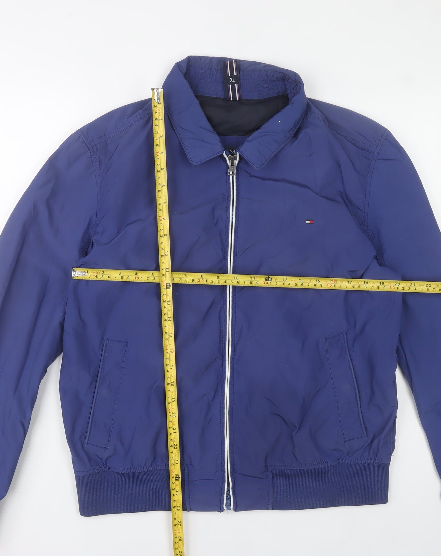 Tommy Hilfiger Men's Blue XL Bomber Jacket Polyester Nylon Zip Up