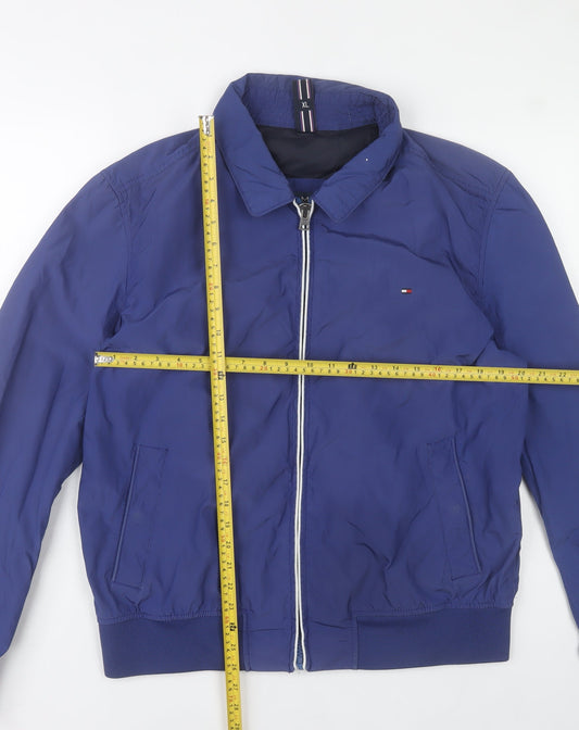 Tommy Hilfiger Men's Blue XL Bomber Jacket Polyester Nylon Zip Up