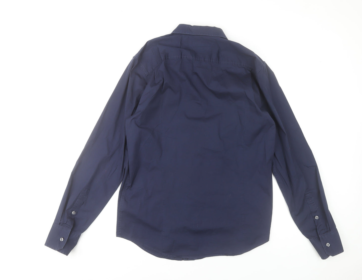 Tommy Hilfiger Denim Men's Navy Long Sleeve Formal Shirt L