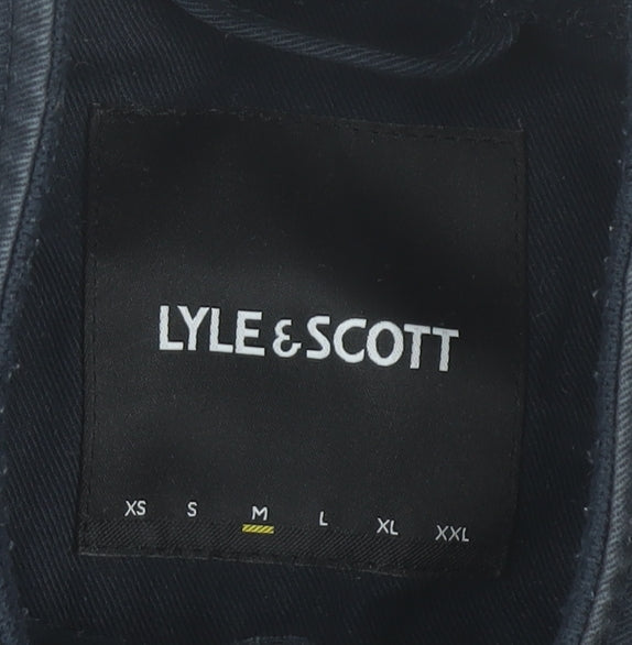 Lyle & Scott Men's Blue Cotton Bomber Jacket Size M Casual