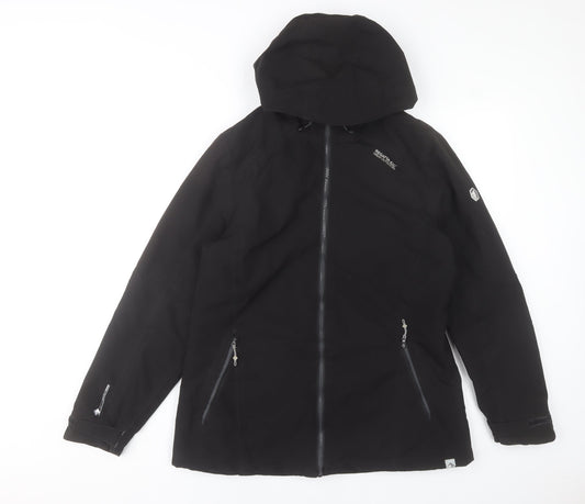 Regatta Women's Black Waterproof Softshell Hooded Jacket Size 14