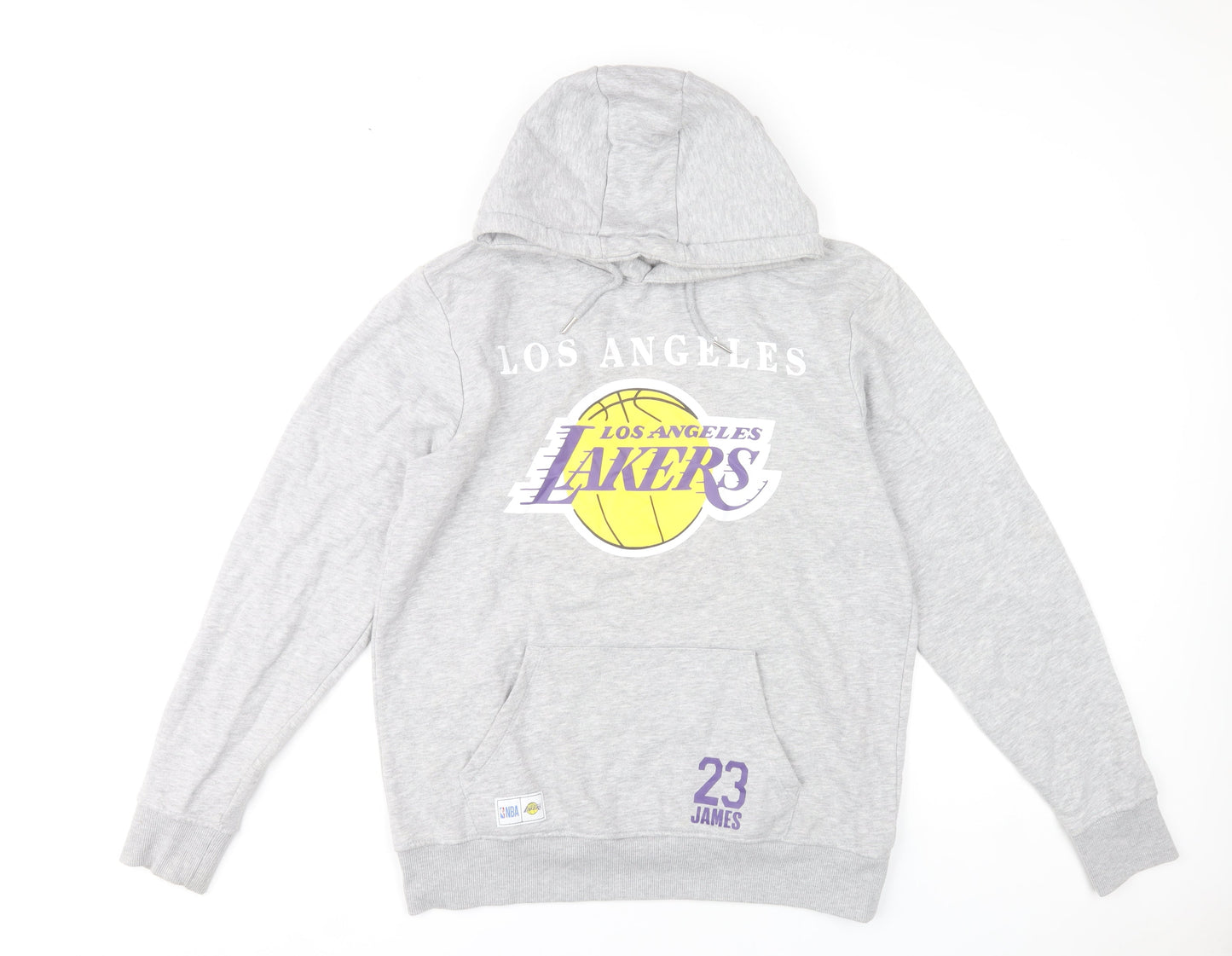 NBA Los Angeles Lakers Grey Pullover Hoodie Mens L James 23 Sports Fleece