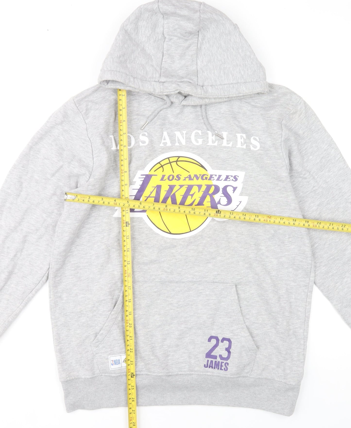 NBA Los Angeles Lakers Grey Pullover Hoodie Mens L James 23 Sports Fleece
