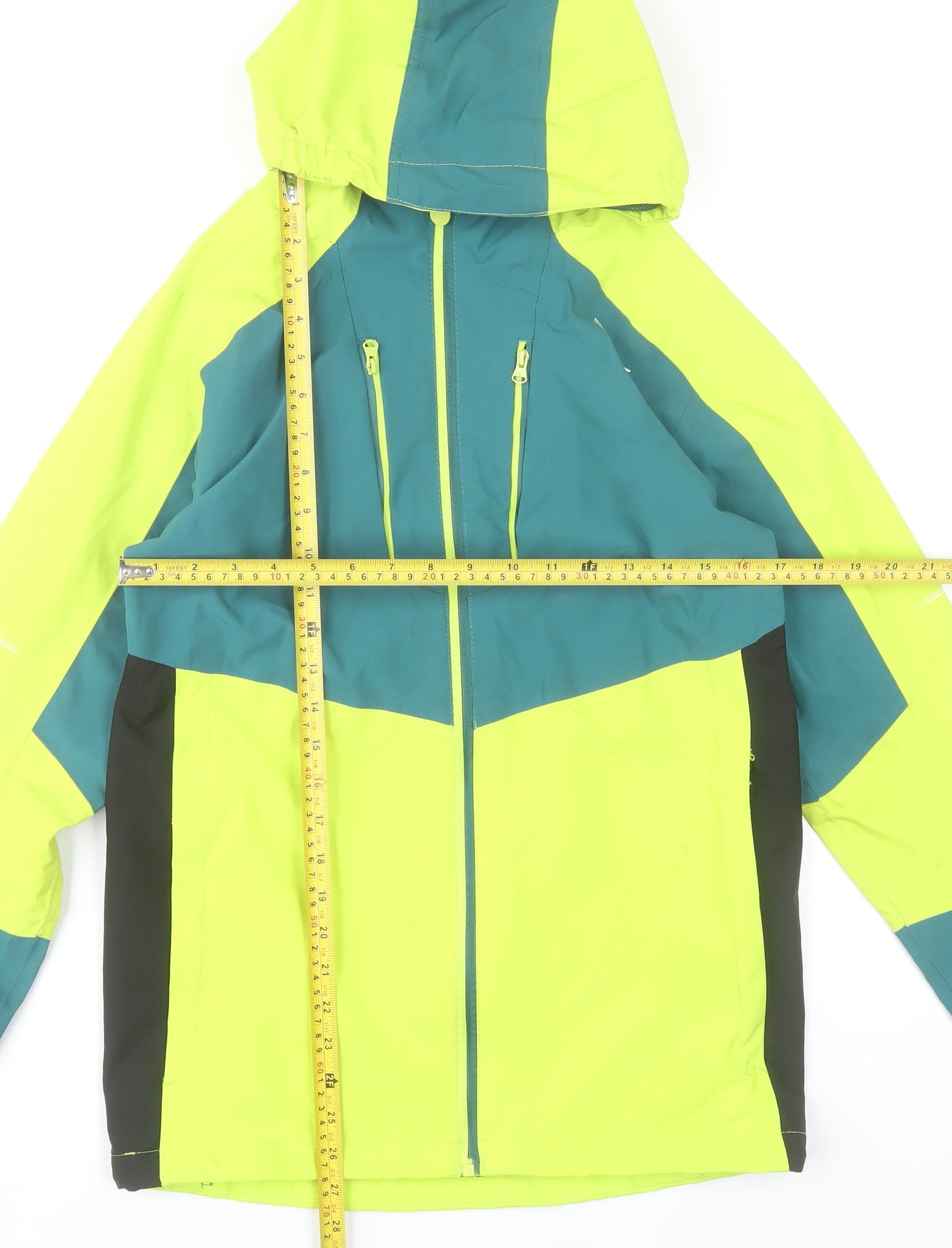 Regatta Boys Green & Yellow Hooded Waterproof Windbreaker Jacket 15-16 Years