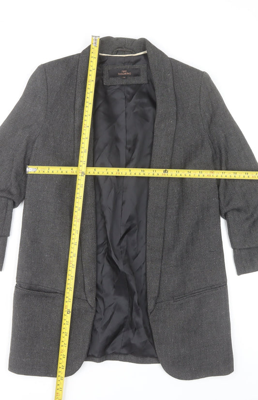 Next Women Grey Herringbone Blazer Jacket Size 6 Tailored Lined