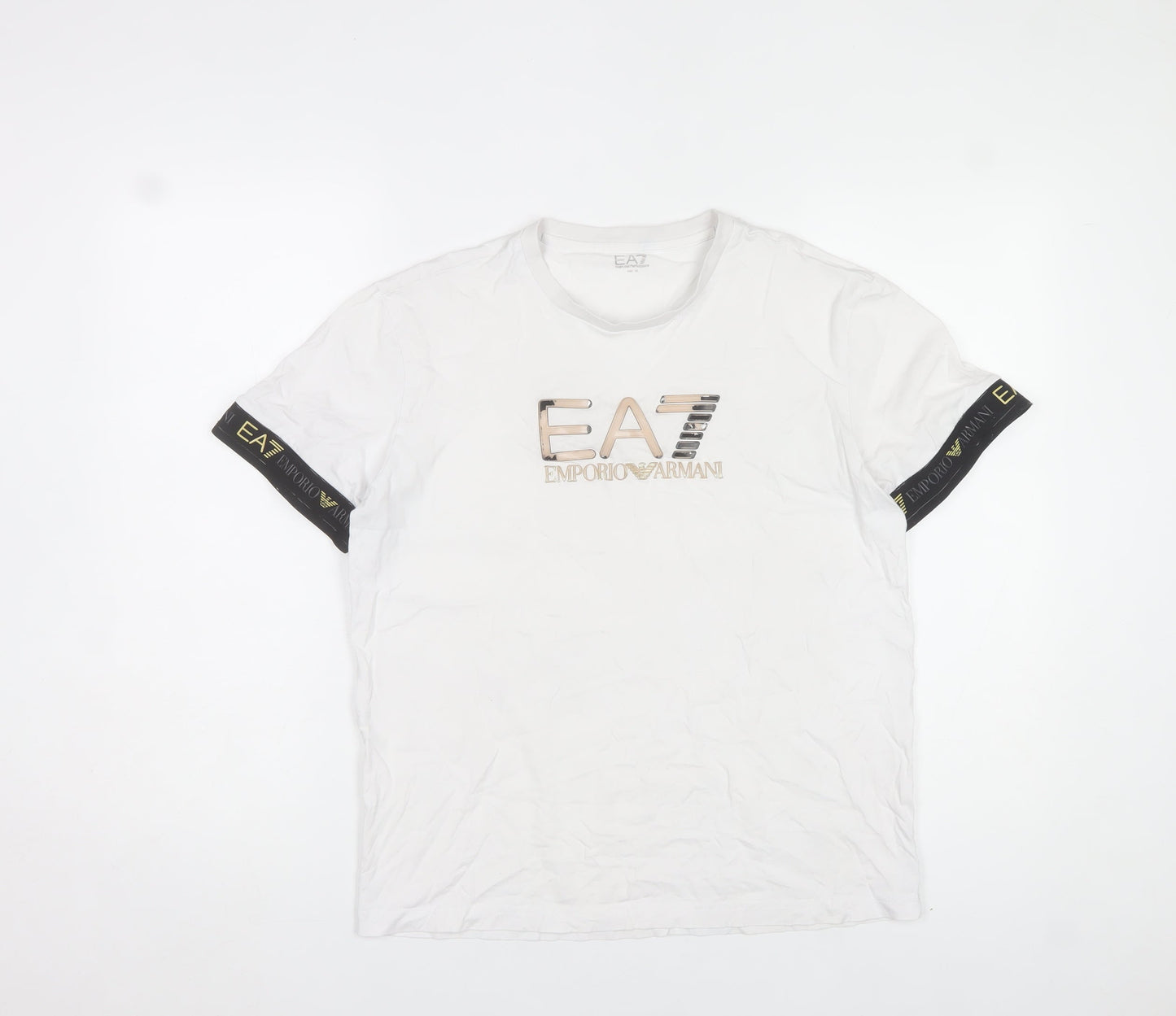 Emporio Armani EA7 Men's White Logo Crew Neck T-Shirt Size M