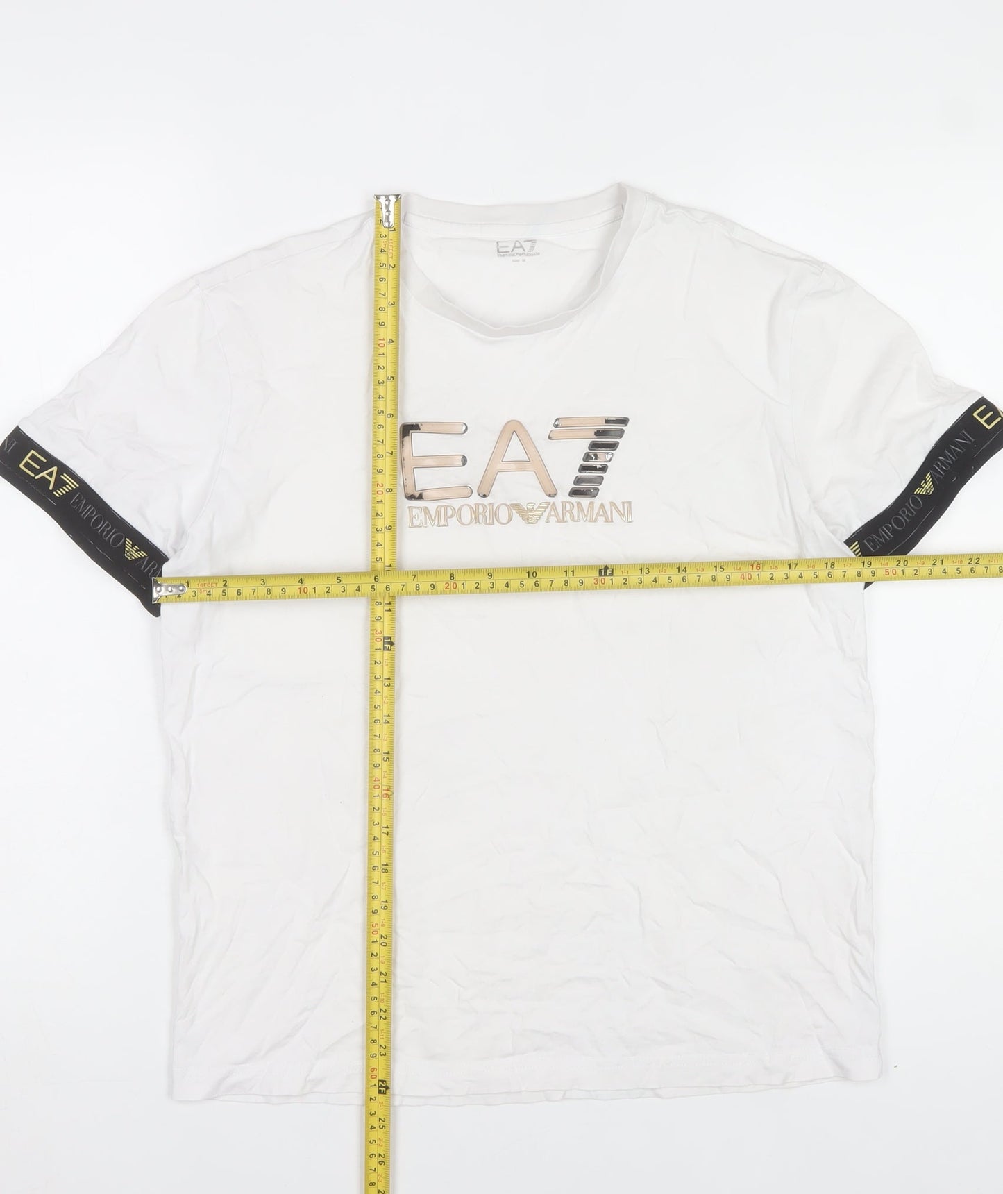 Emporio Armani EA7 Men's White Logo Crew Neck T-Shirt Size M