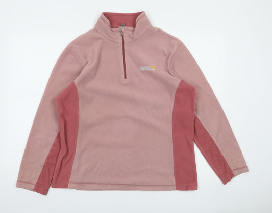 Regatta Womens Pink 1/2 Zip Fleece Sweatshirt UK14 Polyester Outdoor