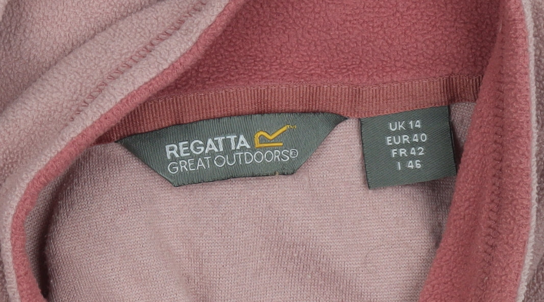 Regatta Womens Pink 1/2 Zip Fleece Sweatshirt UK14 Polyester Outdoor