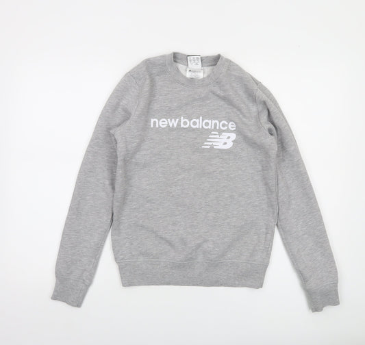 New Balance Womens Grey XS Crew Neck Pullover Sweatshirt