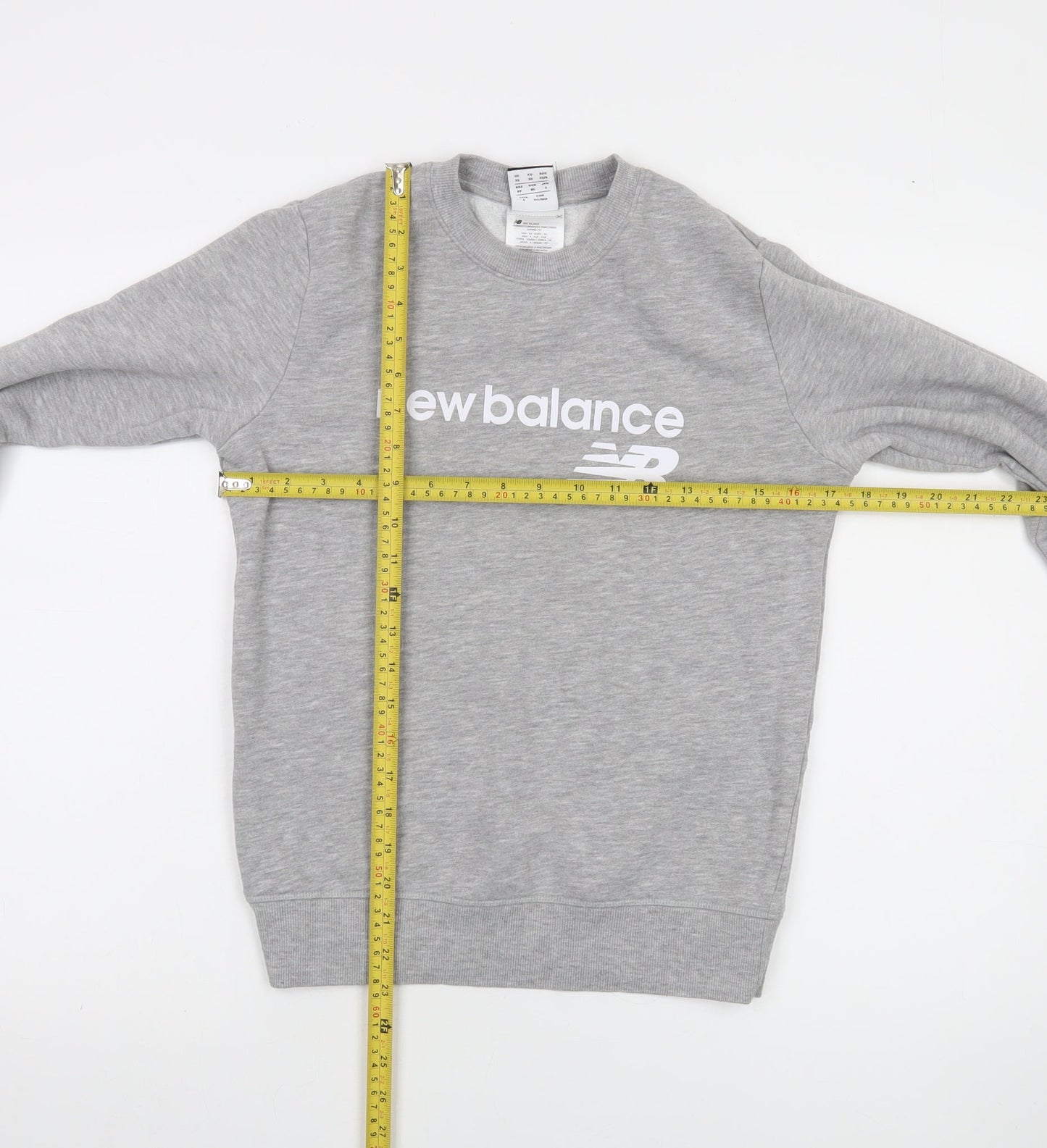 New Balance Womens Grey XS Crew Neck Pullover Sweatshirt