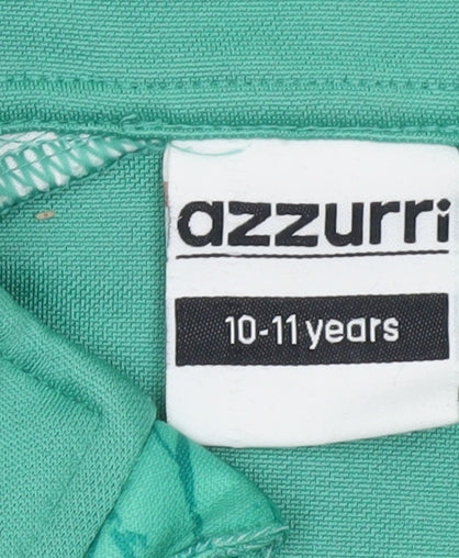 Additional view of Azzurri boys’ green 10-11 years 1/4 zip sports sweatshirt