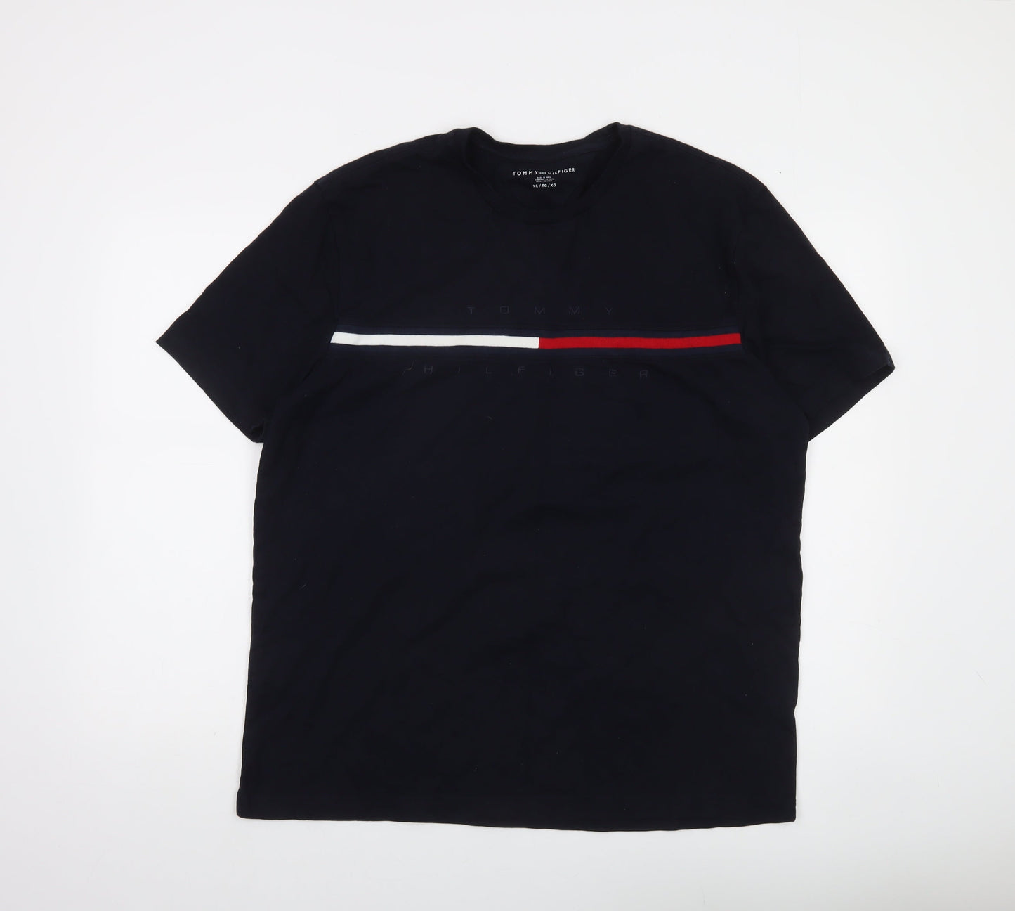 Tommy Hilfiger Men's Black XL Slim Fit Cotton Crew Neck T-Shirt
