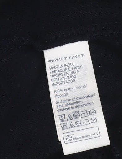 Tommy Hilfiger Men's Black XL Slim Fit Cotton Crew Neck T-Shirt