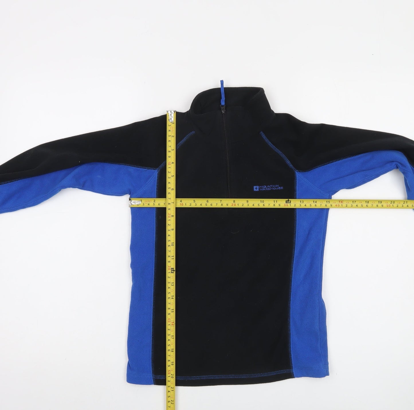 Mountain Warehouse Boys Black Blue Fleece 1/4 Zip Pullover Sweatshirt 9-10 Years