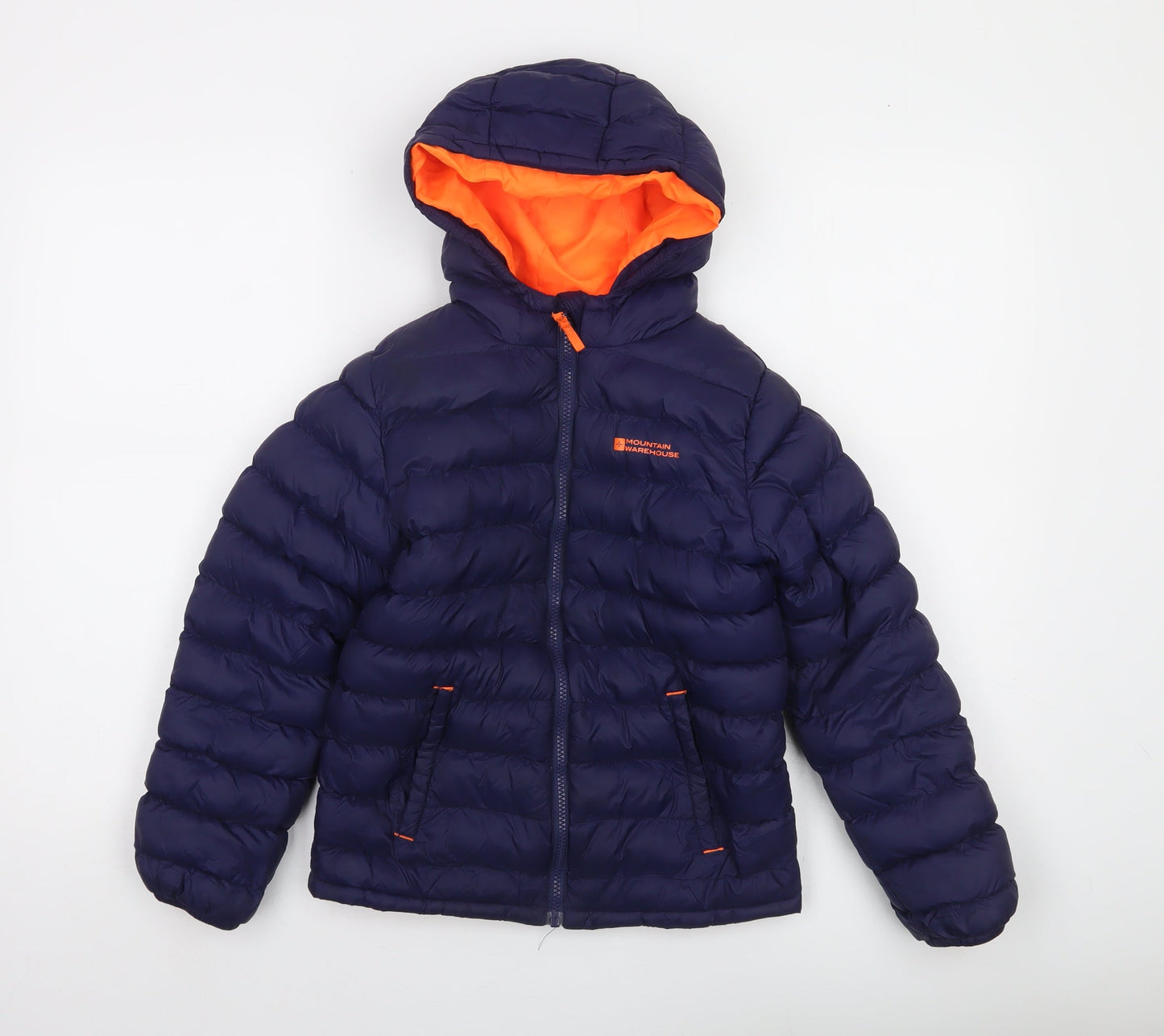 Mountain Warehouse Boys Blue Hooded Puffer Jacket 9-10 Years Water Resistant